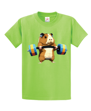 Bodybuilder Pig Weightlifting Fitness Workout Unisex Kids and Adults T-Shirt